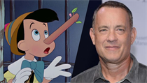 Koláž: Vpravo americký herec Tom Hanks, vlevo kreslená postavička Pinocchio. | na serveru Lidovky.cz | aktuální zprávy