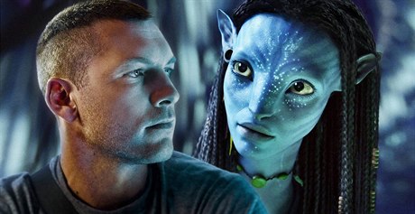 ivý Sam Worthington a animovaná Zoe Saldana ve snímku Avatar