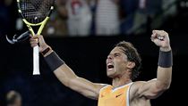 Rafael Nadal se raduje po postupu do finále Australian Open. | na serveru Lidovky.cz | aktuální zprávy