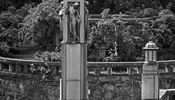 Pekrkova socha Vltavy na pice Dtskho ostrova na Smchov