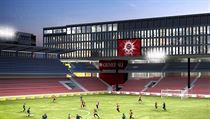 Takto by mohla vypadat nová tribuna u sektoru vlajkonošů Sparty. | na serveru Lidovky.cz | aktuální zprávy