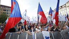 Protest poádá Okamurova SPD.