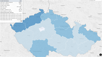 Mapa zobrazující míru bankrotů v jednotlivých krajích ČR. | na serveru Lidovky.cz | aktuální zprávy