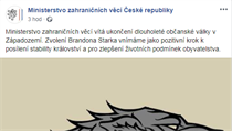České ministerstvo zahraničí přivítalo zvrat v Západozemí ze Hry o trůny. Lidé se ptají na víza Facebookový status ministerstva zahraničí gratulující k ukončení občanské války... | na serveru Lidovky.cz | aktuální zprávy
