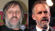 Slovinský sociolog Slavoj Žižek (Vlevo) a kanadský psycholog Jordan Peterson. Slovinský sociolog Slavoj Žižek (Vlevo) a kanadský psycholog Jordan Peterson.
