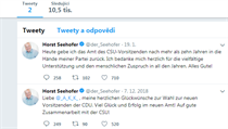 Twitterový účet Horsta Seehofera, který není příliš nadšeným uživatelem této... | na serveru Lidovky.cz | aktuální zprávy