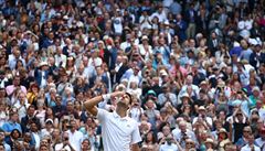 Oslavy Novaka Djokovie po vítzství ve Wimbledonu.