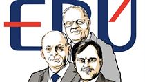 Trojice končících radních Energetického regulačního úřadu. Zleva Vladimír... Trojice končících radních Energetického regulačního úřadu. Zleva Vladimír...