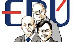Trojice končících radních Energetického regulačního úřadu. Zleva Vladimír... Trojice končících radních Energetického regulačního úřadu. Zleva Vladimír...