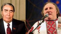 Leonid Brežněv (vlevo) a francouzský herec Gerard Depardieu.