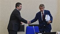Premiér Andrej Babiš (ANO) a vicepremiér a ministr vnitra z ČSSD Jan Hamáček... | na serveru Lidovky.cz | aktuální zprávy
