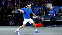 Roger Federer se raduje z důležité výhry nad Johnem Isnerem. | na serveru Lidovky.cz | aktuální zprávy