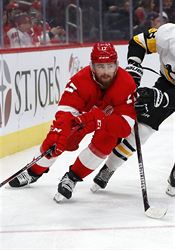 Hronek v NHL skóroval, Francouz s Mrázkem si připsali výhru Detroit Red Wings defenseman Filip Hronek (17) protects the puck from... | na serveru Lidovky.cz | aktuální zprávy