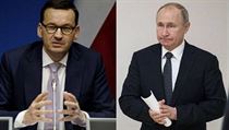 Polský premiér Mateusz Morawiecki (vlevo) vs ruský prezident Vladimir Putin. Polský premiér Mateusz Morawiecki (vlevo) vs ruský prezident Vladimir Putin.