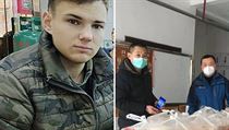 Daniel Pekárek a zástupci univerzity ve Wu-chanu.