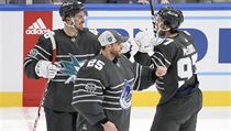 Tomáš Hertl (48) za San Jose Sharks slaví s hráči Edmonton Oilers a Vancouver... | na serveru Lidovky.cz | aktuální zprávy