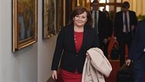 Ministryně financí Alena Schillerová (za ANO) přichází na schůzi vlády 17.... Ministryně financí Alena Schillerová (za ANO) přichází na schůzi vlády 17....