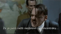 Scéna z filmu Pád Třetí říše, ve které se Adolf Hitler rozčiluje ve svém...