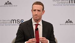 Mark Zuckerberg, zakladatel Facebooku, na bezpeností konferenci v Mnichov.