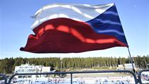 Česká vlajka na prázdné tribuně. Česká vlajka na prázdné tribuně.