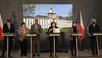 Tisková konference po zasedání vlády 31. března 2020.