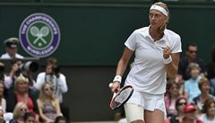 Petra Kvitová ve finále Wimbledonu.