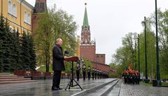 Proslov prezidenta Vladimira Putina bhem skromných oslav výroí konce války.