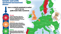 Semafor zemí podle závažnosti koronavirové situace. | na serveru Lidovky.cz | aktuální zprávy
