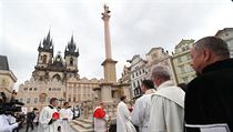 Žehnání mariánskému sloupci. Žehnání mariánskému sloupci.