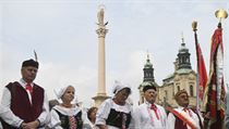 Mariánský sloup na pražském Staroměstském náměstí.