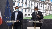 Ministr vnitra Jan Hamáček a premiér Andrej Babiš na tiskové konferenci. | na serveru Lidovky.cz | aktuální zprávy