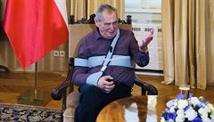 Prezident Milo Zeman v sobotu na zámku v Lánech natáel rozhovor pro diskusní...