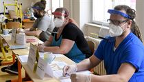 Členbové volební komise chránění proti nákaze koronavirem na základní škole na... | na serveru Lidovky.cz | aktuální zprávy