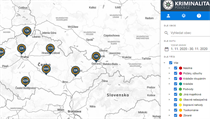 Policie v úterý zveřejnila on-line mapy kriminality v Česku. Kdokoli si může v...