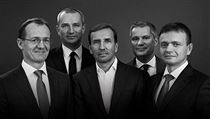 Partneři skupiny Penta. Zleva Jozef Oravkin, Eduard Maták, Marek Dospiva, Iain...