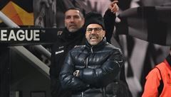 Evropská liga, Leverkusen vs. Slavia: kou nmeckého celku Peter Bosz (v...
