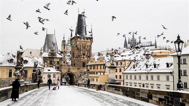 Idylick zima v centru Prahy.
