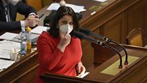 Ministryně práce a sociálních věcí Jana Maláčová na schůzi Poslanecké sněmovny...