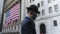 Muž na ulici v New Yorku.
