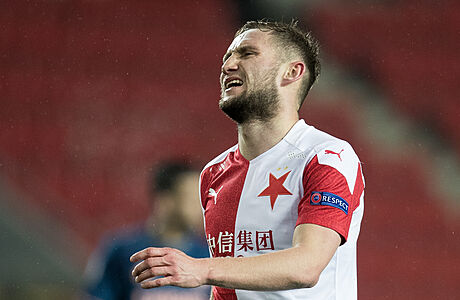 Na Arsenal už neměli. Hráči Slavie v odvetě prohráli 0:4 a loučí se s pohárovou Evropou Naštvaný útočník Slavie Jan Kuchta. | na serveru Lidovky.cz | aktuální zprávy