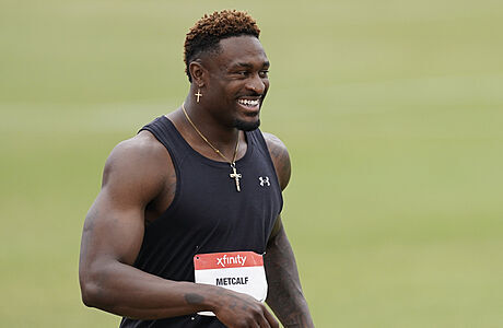 Seattle Seahawks wide receiver DK Metcalf v cíli kvalifikace. | na serveru Lidovky.cz | aktuální zprávy