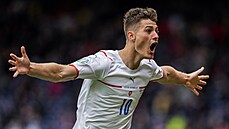 Euro 2020: Skotsko - esko (Patrik Schick slaví druhý gól)