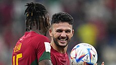Portugalsko-výcarsko: Leao a Ramos po zápase.