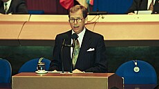 Václav Havel bhem svého vystoupení ve trasburku 8. bezna 1994
