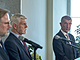 Zleva premiér Petr Fiala, prezident Petr Pavel a éf hnutí ANO Andrej Babi.