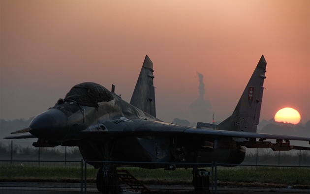 Ilustraní foto. Letoun MiG-29 slovenského letectva.