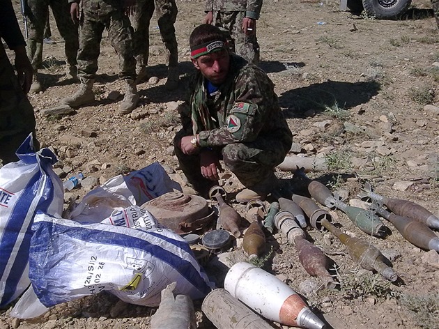 Nalezená munice bhem jedné z operací ve Vardaku. Ilustraní foto.