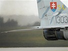 Letoun MiG-29 slovenskho letectva startuje na Dnech NATO v Ostrav