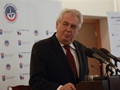 Prezident Milo Zeman na nrodn konferenci 15. let eska v NATO na Praskm...