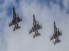 Americk letouny F-16 na cvien Sabre Strike v Pobalt
